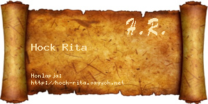 Hock Rita névjegykártya