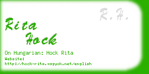 rita hock business card
